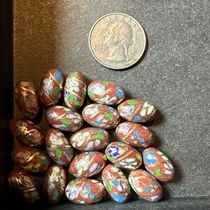 Vintage Cloisonné Rod Beads